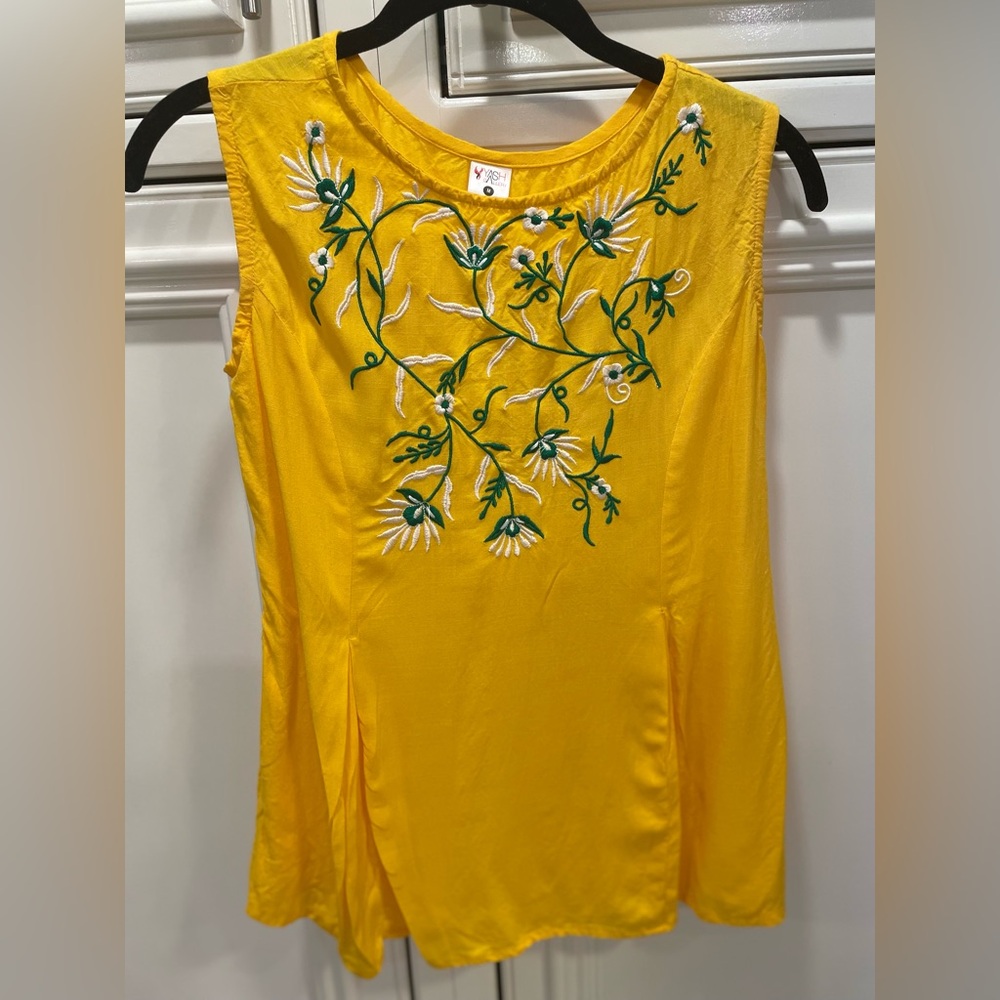 Yash gallery sleeveless embroidered top
